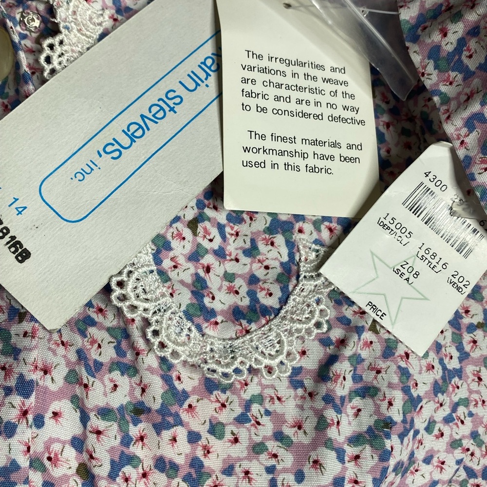 NWT Karin Stevens 90s Floral Maxi Dress 14 Gunne Sax Style Dusty Rose&Periwinkle - Picture 12 of 16